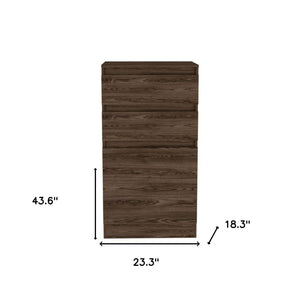 Homeroots 23" Dark Brown Two Drawer Standard Chest  Manufactured Wood 478398