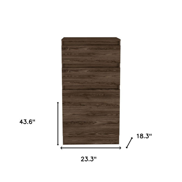 Homeroots 23" Dark Brown Two Drawer Standard Chest  Manufactured Wood 478398