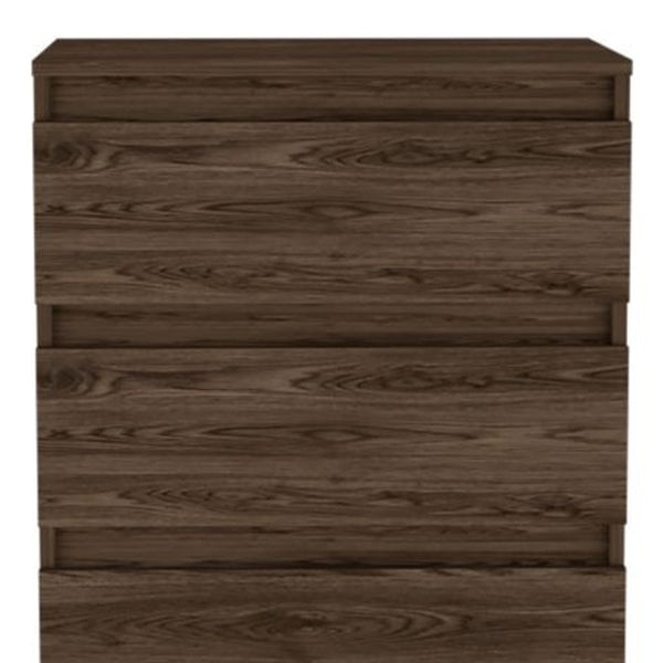 Homeroots 23" Dark Brown Two Drawer Standard Chest  Manufactured Wood 478398
