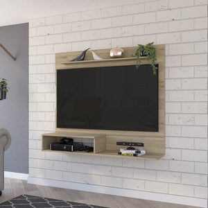 HomeRoots 55" Light Pine Open Shelving Entertainment Center - Stylish TV Stand with Cable Management & Versatile Design 478401