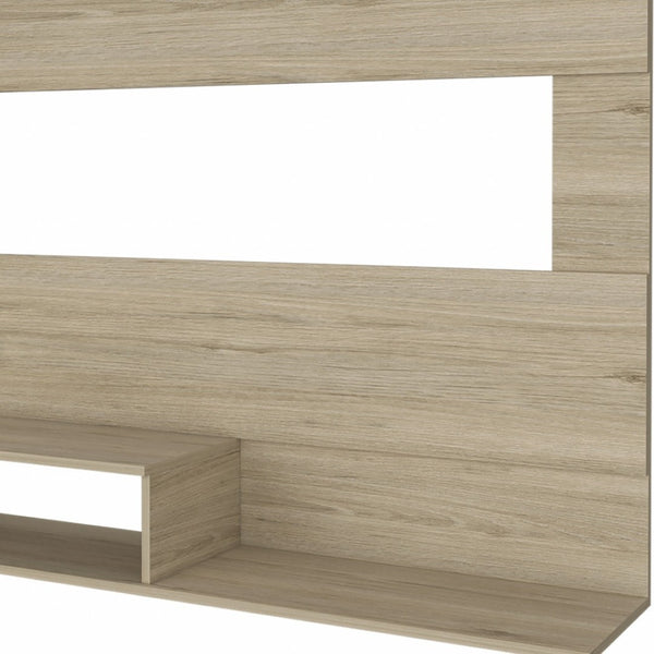 HomeRoots 55" Light Pine Open Shelving Entertainment Center - Stylish TV Stand with Cable Management & Versatile Design 478401