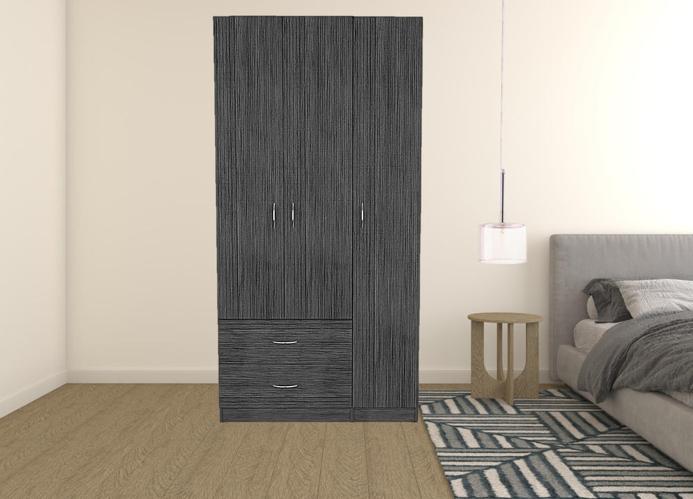 Homeroots 71" Gray Grainy Oak Manufactured Wood Two Drawer Combo Dresser  Manufactured Wood 478406