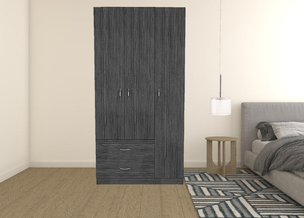 Homeroots 71" Gray Grainy Oak Manufactured Wood Two Drawer Combo Dresser  Manufactured Wood 478406