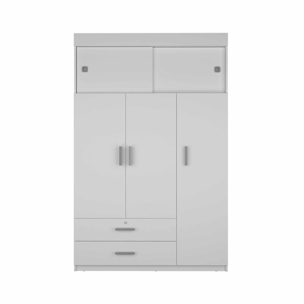 Homeroots 47" White Two Drawer Combo Dresser  Manufactured Wood 478409