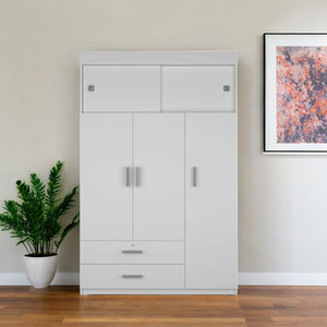 Homeroots 47" White Two Drawer Combo Dresser  Manufactured Wood 478409