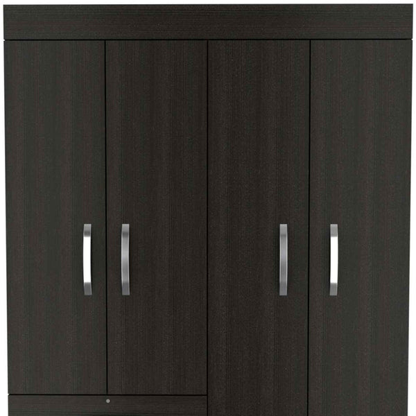 Homeroots 47" Black Three Drawer Combo Dresser  Manufactured Wood 478415