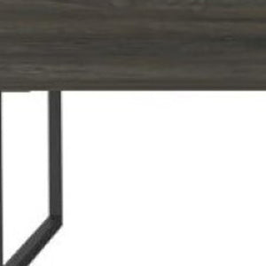 HomeRoots 41" Gray And Onyx Metal Lift-Top Coffee Table: Stylish Storage Solution for Modern Living Spaces 478432