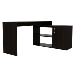 Homeroots 60" Black L Shape Computer Desk   478437