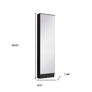 HomeRoots Black Modern Shoe Rack with Full-Length Mirror - 10-Pair Storage for Entryway, Closet & Bedroom 478439