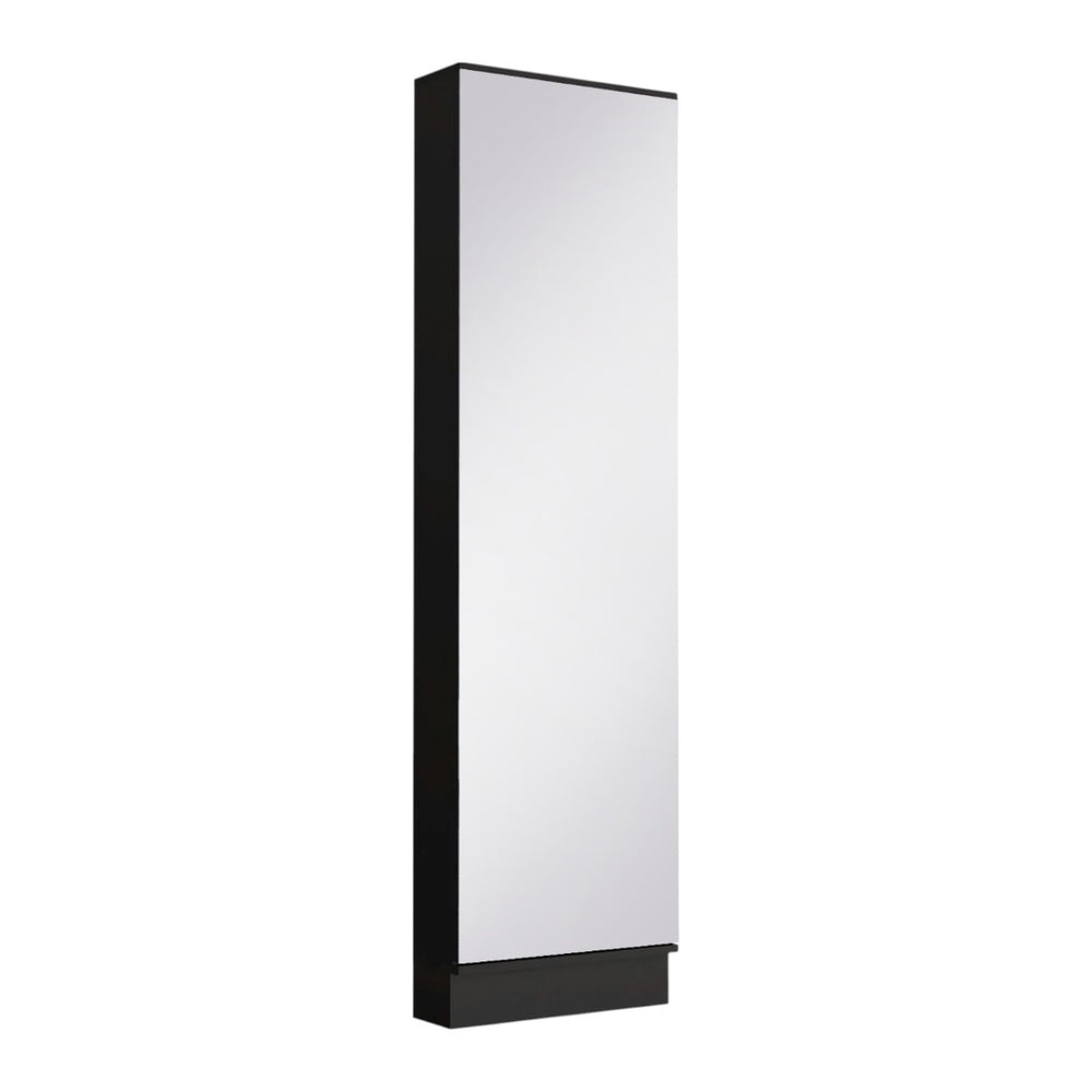 HomeRoots Black Modern Shoe Rack with Full-Length Mirror - 10-Pair Storage for Entryway, Closet & Bedroom 478439