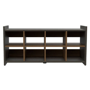 Homeroots Modern Espresso And Mahogany Eight Pair Shoe Rack Storage Unit  Particle Board 478442