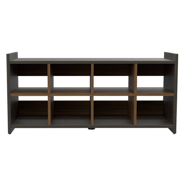 Homeroots Modern Espresso And Mahogany Eight Pair Shoe Rack Storage Unit  Particle Board 478442