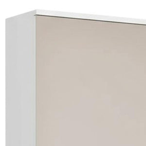 HomeRoots White Wall-Mounted Shoe Rack – Stylish 10-Pair Storage with Mirrored Door for Modern Spaces 478443