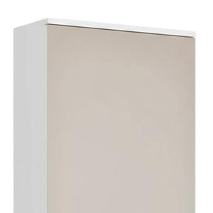 HomeRoots White Wall-Mounted Shoe Rack – Stylish 10-Pair Storage with Mirrored Door for Modern Spaces 478443