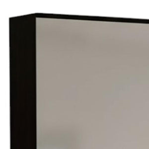 HomeRoots Dark Brown Wall-Mounted Shoe Rack with Mirror - Space-Saving Design for 10 Pairs, Easy Assembly! 478444