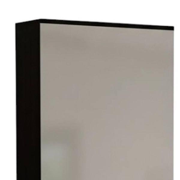 HomeRoots Dark Brown Wall-Mounted Shoe Rack with Mirror - Space-Saving Design for 10 Pairs, Easy Assembly! 478444