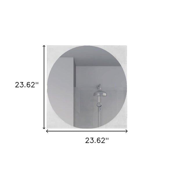 Homeroots 24" Clear Square Framed Bathroom Over Vanity Mirror  Particle Board 478452