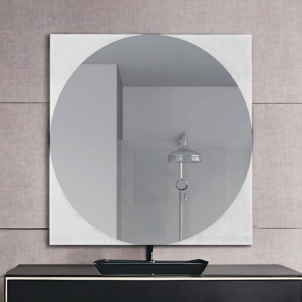 Homeroots 24" Clear Square Framed Bathroom Over Vanity Mirror  Particle Board 478452