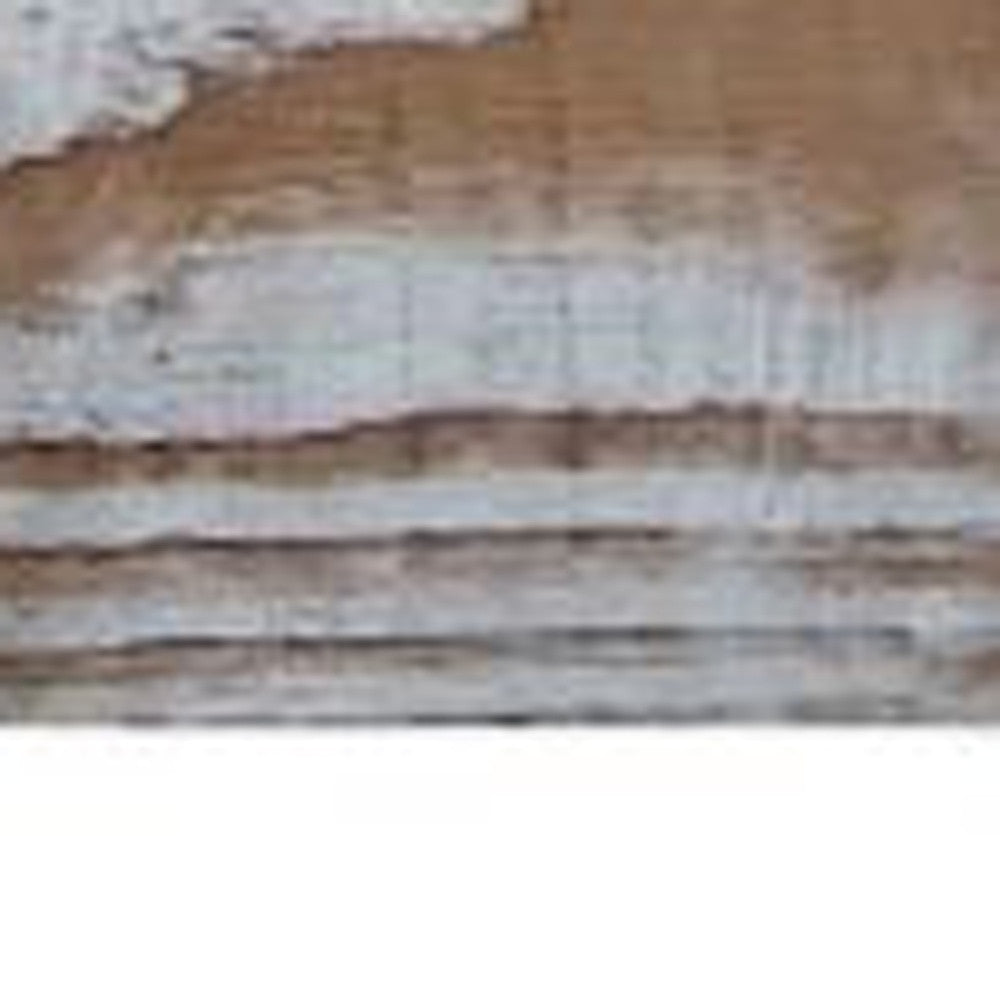 Homeroots 5" X 48" Thermo Treated Natural Brown And Whitewash Wood Wall Plank Set  Manufactured Wood 478462