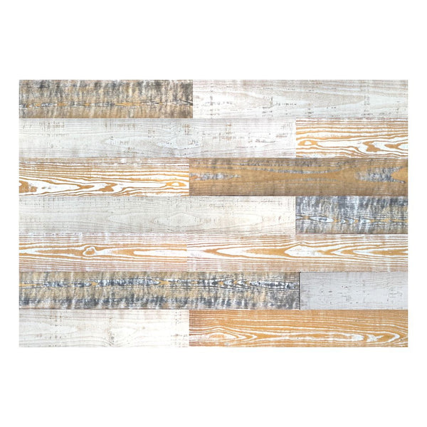 Homeroots 5" X 48" Thermo Treated White Gray And  Whitewash Mixed Color Wood Wall Plank Set  Manufactured Wood 478477