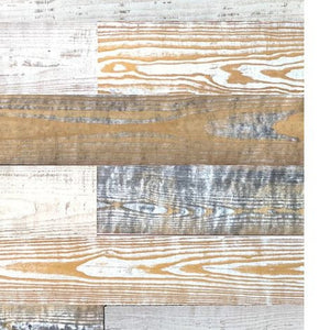 Homeroots 5" X 48" Thermo Treated White Gray And  Whitewash Mixed Color Wood Wall Plank Set  Manufactured Wood 478477