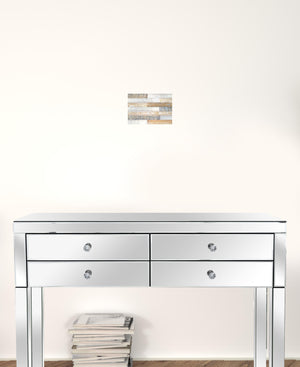 Homeroots 5" X 48" Thermo Treated White Gray And  Whitewash Mixed Color Wood Wall Plank Set  Manufactured Wood 478477