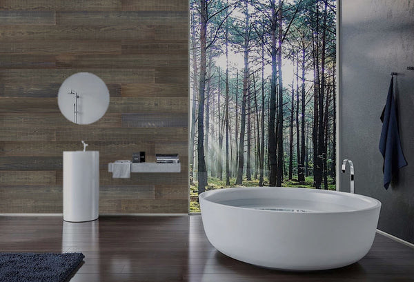 Homeroots 5" X 48" Thermo Treated Black Wood Large Wall Plank Set  Manufactured Wood 478481