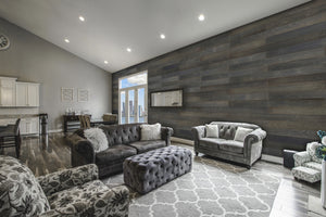 Homeroots 5" X 48" Thermo Treated Black Wood Large Wall Plank Set  Manufactured Wood 478481