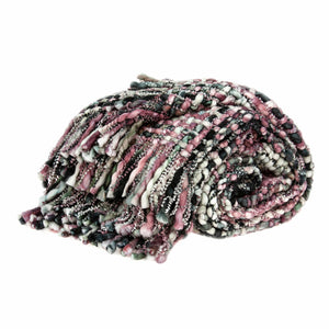 Homeroots 52" X 67" Pink And Black Woven Acrylic Throw Blanket  Acrylic 478504