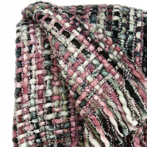 Homeroots 52" X 67" Pink And Black Woven Acrylic Throw Blanket  Acrylic 478504