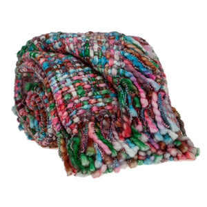 Homeroots 52" X 67" Blue And Green Woven Acrylic Throw Blanket  Acrylic 478509