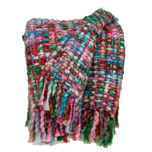 Homeroots 52" X 67" Blue And Green Woven Acrylic Throw Blanket  Acrylic 478509