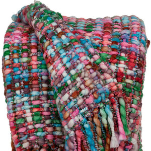 Homeroots 52" X 67" Blue And Green Woven Acrylic Throw Blanket  Acrylic 478509