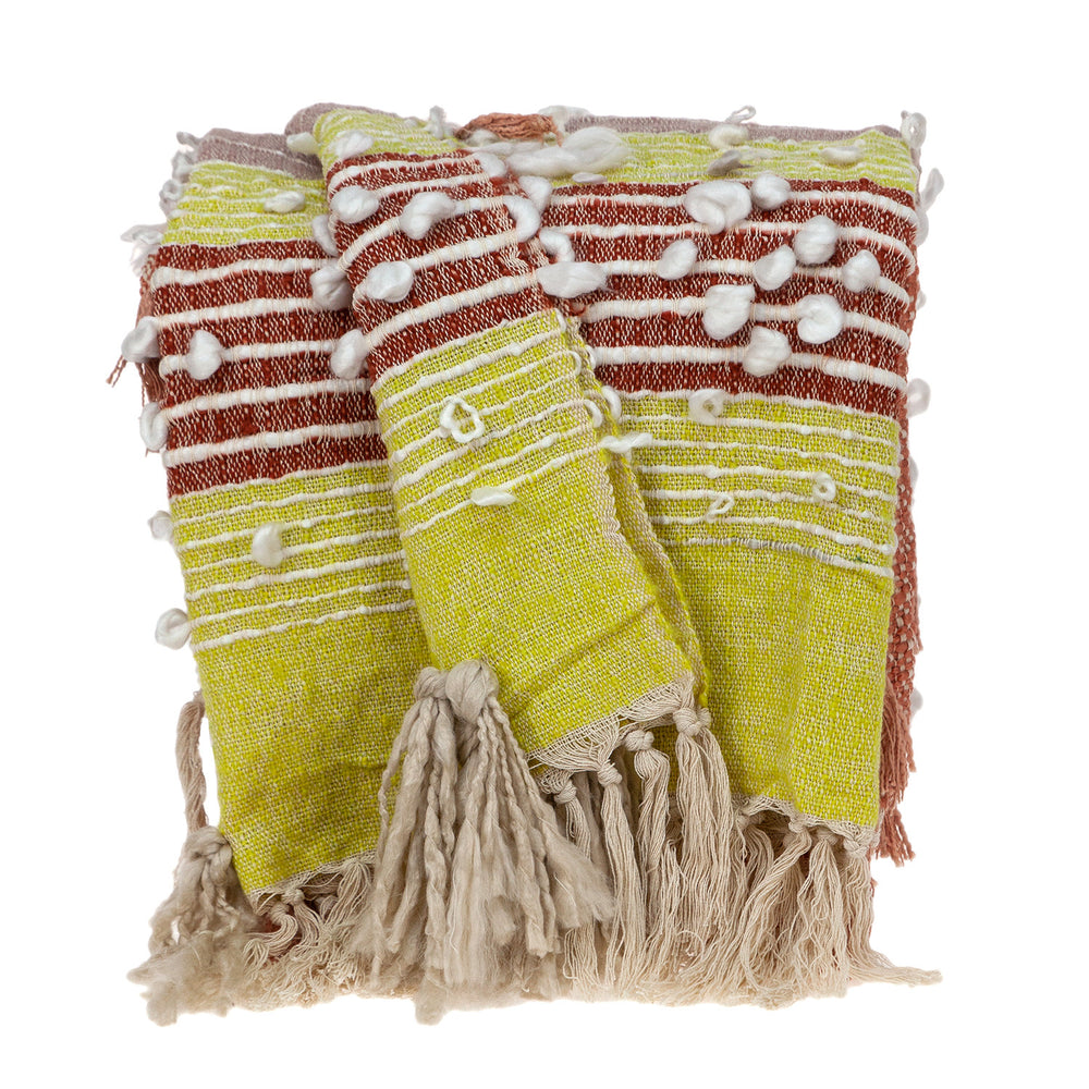 Homeroots Burnt Orange Woven Wool Reversible Throw Blanket - Cozy, Stylish, Perfect For Any Room Décor!  Wool 478513