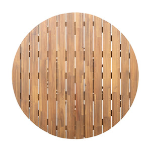 English Elm Christopher Knight Home® - Outdoor Acacia Wood Round Dining Table – 47.25-Inch, Stylish Light Teak For Patios & Balconies N770P313798L