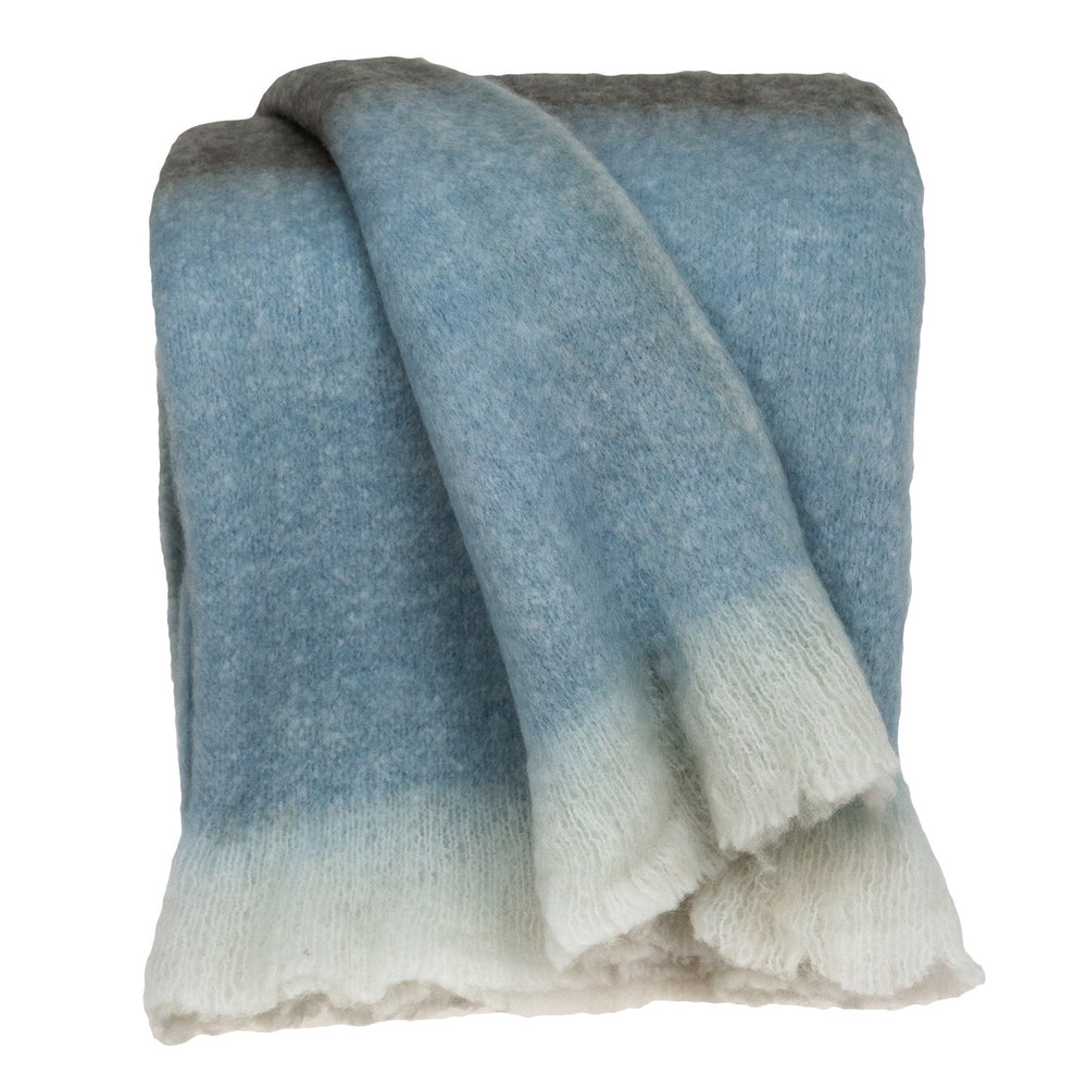 Homeroots Blue Reversible Woven Acrylic Throw Blanket - Luxurious Solid Color Comfort For Any Room  Acrylic 478544