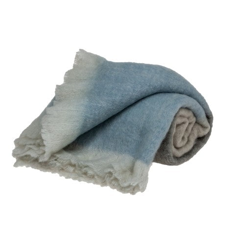 Homeroots Blue Reversible Woven Acrylic Throw Blanket - Luxurious Solid Color Comfort For Any Room  Acrylic 478544