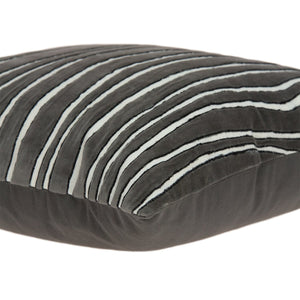 Homeroots 20" Gray Cotton Throw Pillow - Stylish Accent For Chairs, Sofas, And Beds - Durable Comfort & Texture   478562