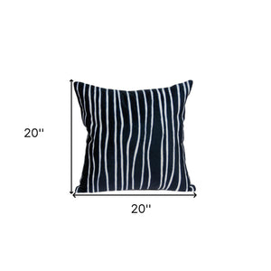 Homeroots 20" Blue And White Cotton Throw Pillow - Stylish, Soft, And Durable Accent For Home Decor Bliss   478564