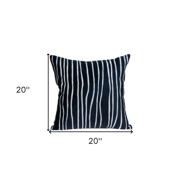 Homeroots 20" Blue And White Cotton Throw Pillow - Stylish, Soft, And Durable Accent For Home Decor Bliss   478564