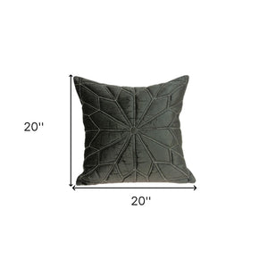 Homeroots 20" Gray Cotton Blend Throw Pillow - Stylish Accent For Sofa, Chair, Or Bed - Durable Decorative Comfort   478571