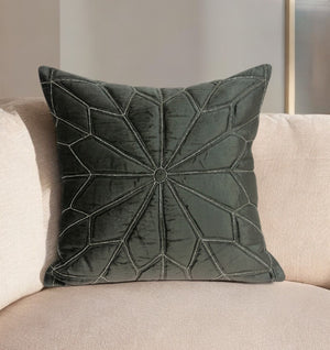 Homeroots 20" Gray Cotton Blend Throw Pillow - Stylish Accent For Sofa, Chair, Or Bed - Durable Decorative Comfort   478571