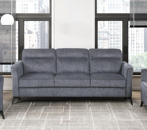 English Elm Modern Tellot 3-Seater Sofa Contemporary Tan Microfiber Upholstery Plush Cushions Black Metal Legs 79" Dark Gray 68 L x 26 W x 20.5 H B011P339280