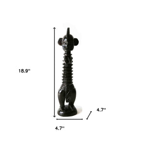 Homeroots 19" Black Hand Painted Sculpture Tabletop Sculpture  Manufactured Wood 478601