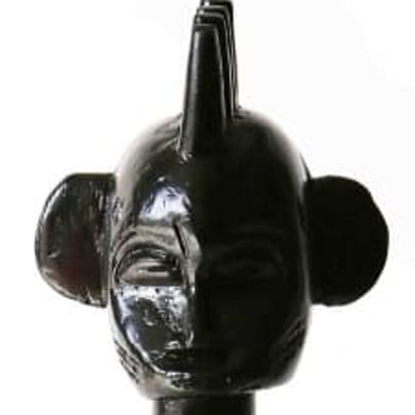 Homeroots 19" Black Hand Painted Sculpture Tabletop Sculpture  Manufactured Wood 478601