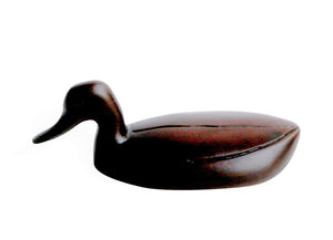 Homeroots Espresso Solid Teak Wood Handmade Duck Sculpture  Manufactured Wood 478602