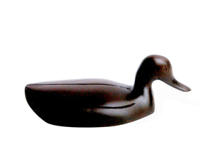 Homeroots Espresso Solid Teak Wood Handmade Duck Sculpture  Manufactured Wood 478602
