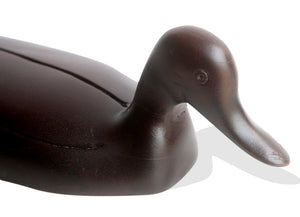 Homeroots Espresso Solid Teak Wood Handmade Duck Sculpture  Manufactured Wood 478602