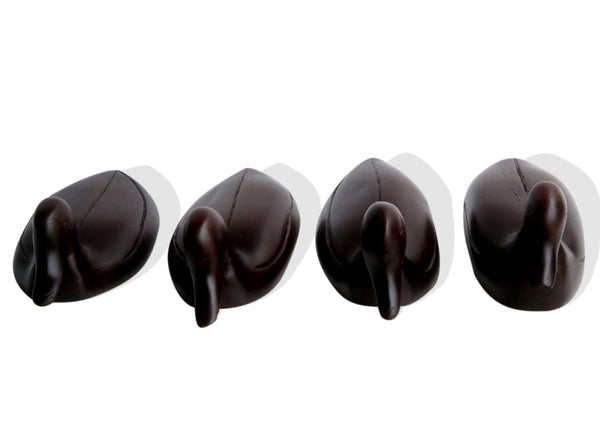 Homeroots Espresso Solid Teak Wood Handmade Duck Sculpture  Manufactured Wood 478602