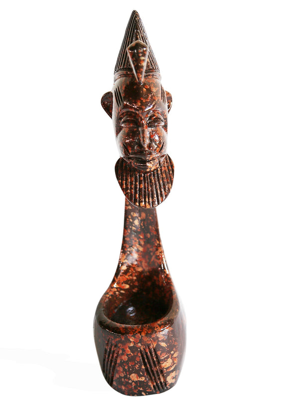 Homeroots 12" Brown Hand Painted Sculpture  Manufactured Wood 478603